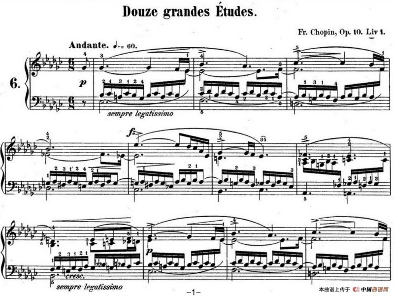 肖邦练习曲6 Op.10 No.6 降e小调 Eb minor
