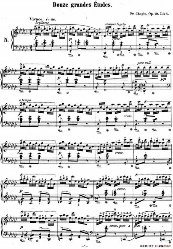 肖邦练习曲5 Op.10 No.5 黑键 降G大调 Gb major Black Key