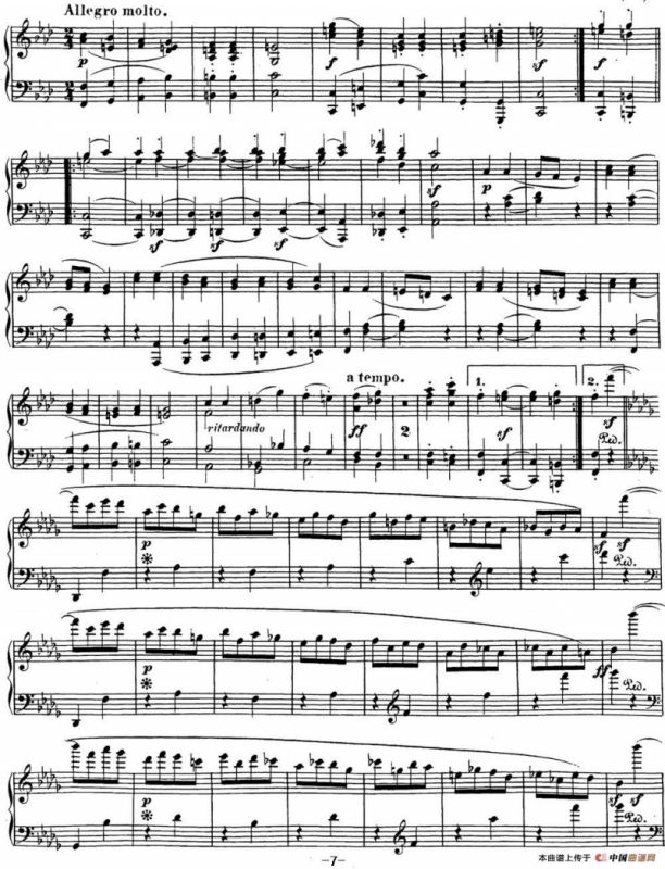 贝多芬钢琴奏鸣曲31 降A大调 Op.110 A-flat major