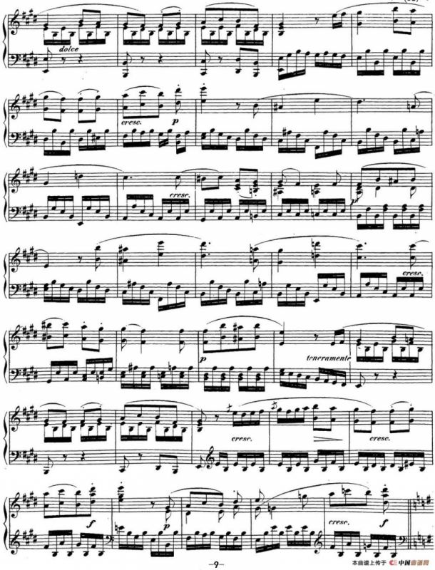 贝多芬钢琴奏鸣曲27 e小调 Op.90 E minor