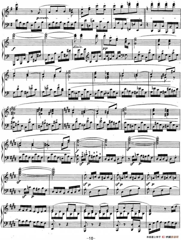 贝多芬钢琴奏鸣曲27 e小调 Op.90 E minor