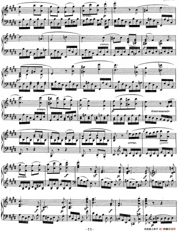 贝多芬钢琴奏鸣曲27 e小调 Op.90 E minor