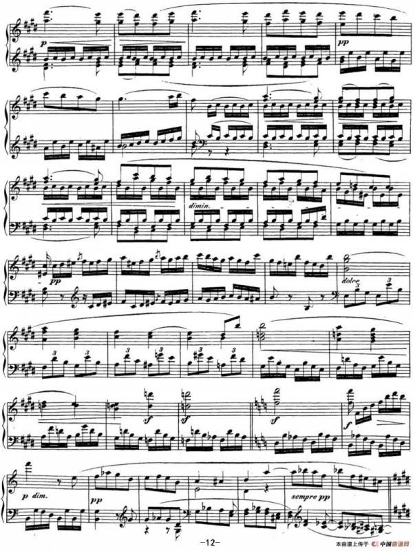 贝多芬钢琴奏鸣曲27 e小调 Op.90 E minor