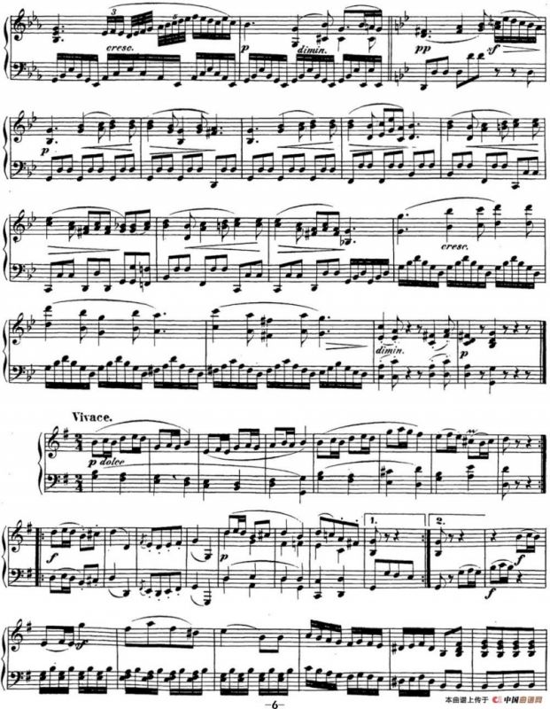 贝多芬钢琴奏鸣曲25 杜鹃 G大调 Op.79 G major