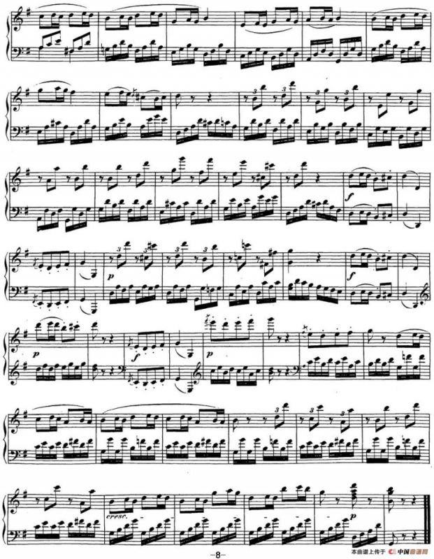 贝多芬钢琴奏鸣曲25 杜鹃 G大调 Op.79 G major