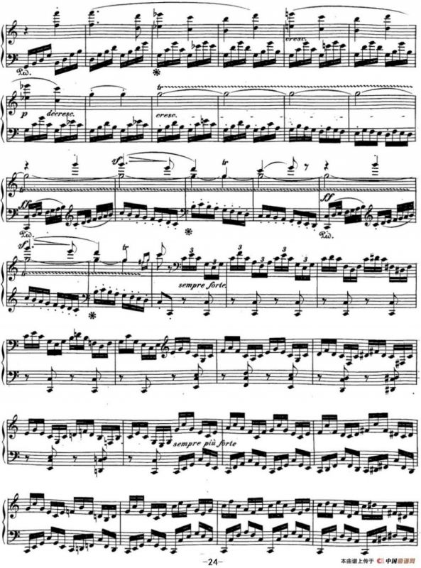 贝多芬钢琴奏鸣曲21 黎明（华尔斯坦） C大调 Op.53 C major