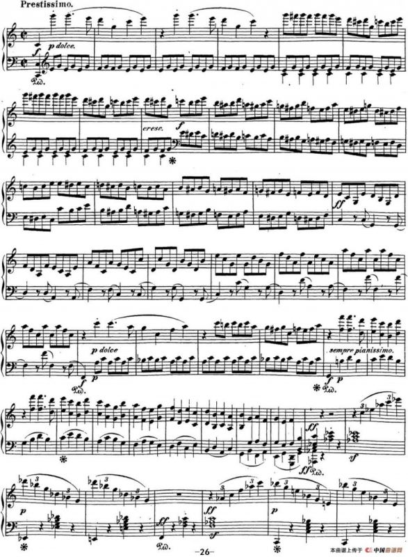 贝多芬钢琴奏鸣曲21 黎明（华尔斯坦） C大调 Op.53 C major