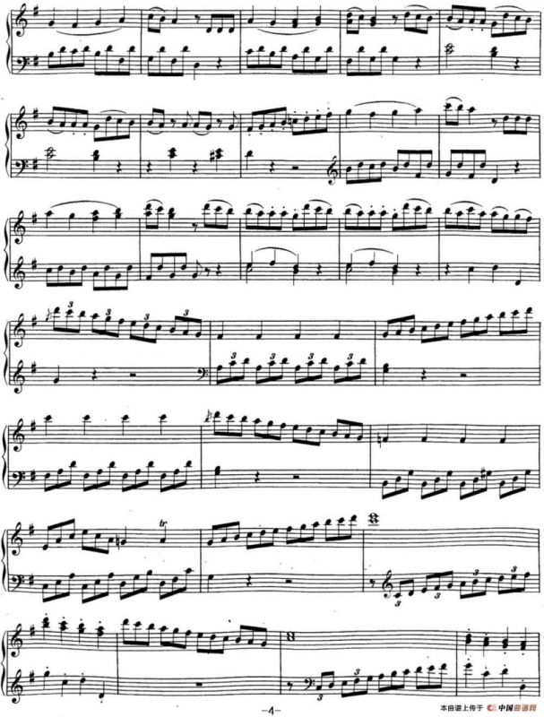 贝多芬钢琴奏鸣曲20 G大调 Op.49 No.2 G major