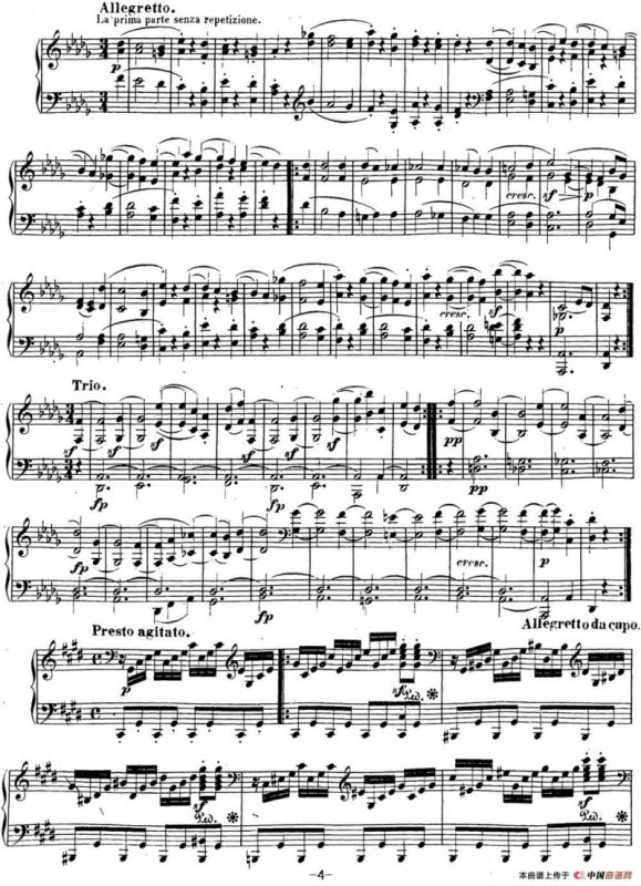 贝多芬钢琴奏鸣曲14 月光 升c小调 Op.27 No.2 C-sharp minor