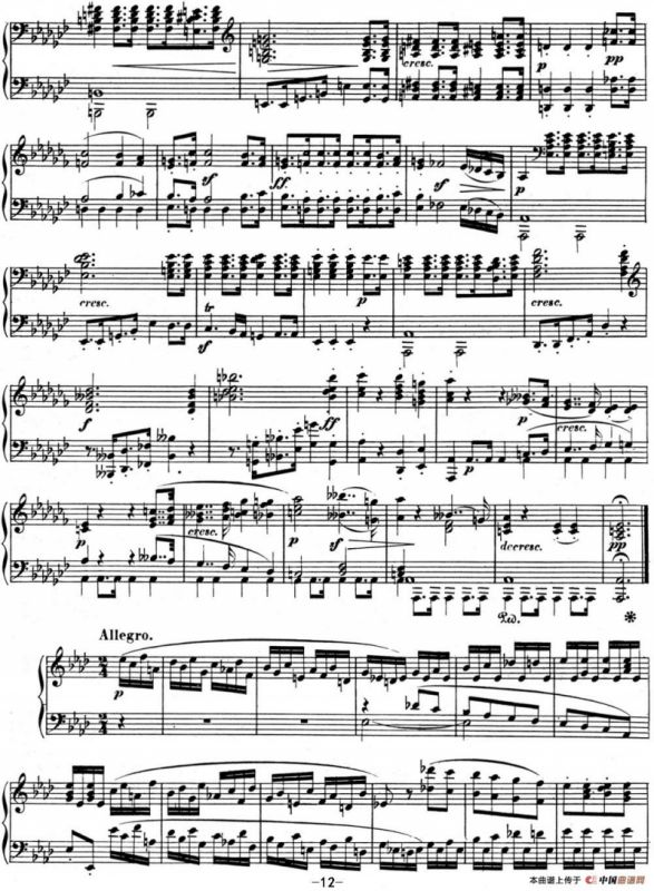 贝多芬钢琴奏鸣曲12 葬礼进行曲 降A大调 Op.26 A-flat major