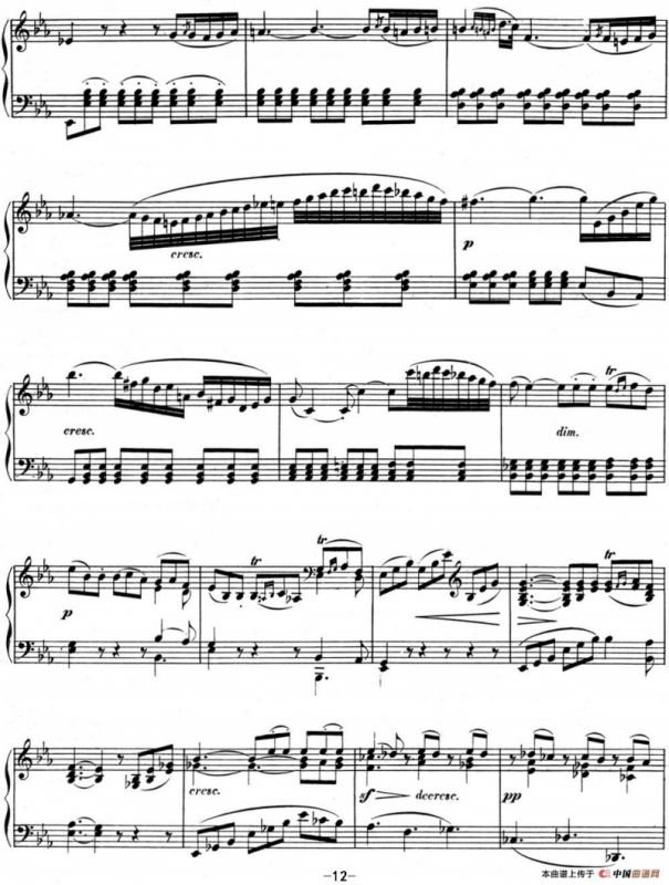 贝多芬钢琴奏鸣曲11 降B大调 Op.22 B-flat major