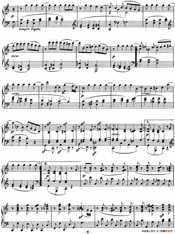 贝多芬钢琴奏鸣曲10 G大调 Op.14 No.2 G major