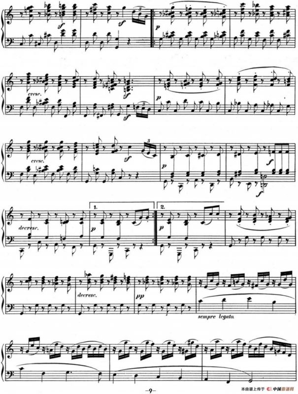 贝多芬钢琴奏鸣曲10 G大调 Op.14 No.2 G major