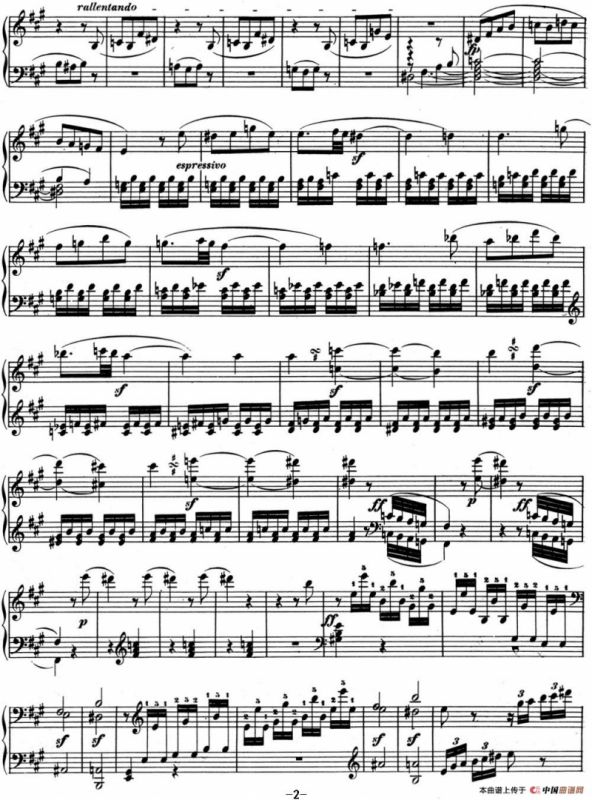 贝多芬钢琴奏鸣曲02 A大调 Op.2 No.2 A major