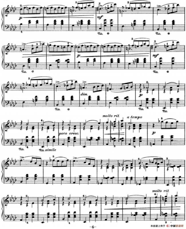 柴可夫斯基 四季 12月 圣诞节 降A大调 Christmas A flat major