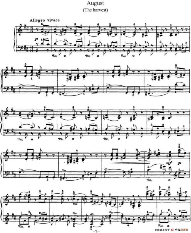 柴可夫斯基 四季 8月 收获 b小调 Harvest B minor