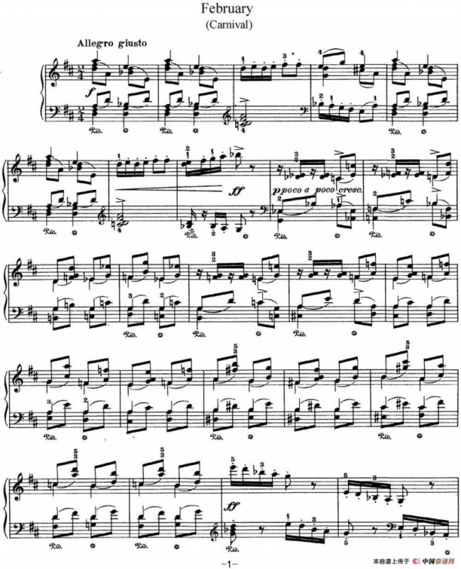 柴可夫斯基 四季 2月 狂欢节 D大调 Carnival D major