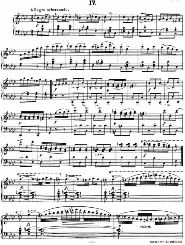 舒伯特降f小调即兴曲D.935，Op.142（NO.4）