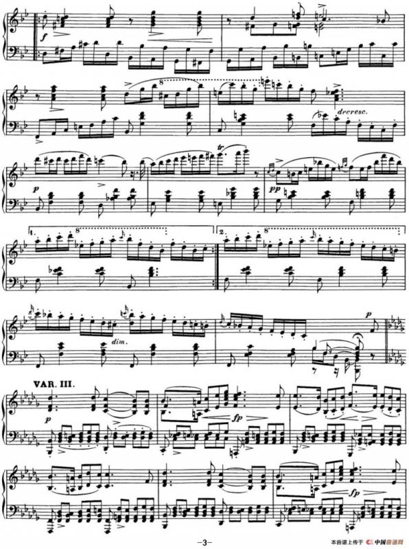 舒伯特降B大调即兴曲D.935，Op.142（NO.3）