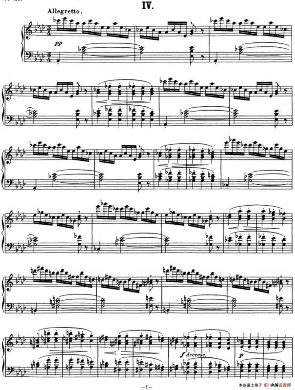 舒伯特降E大调即兴曲D.899，Op.90（NO.4）