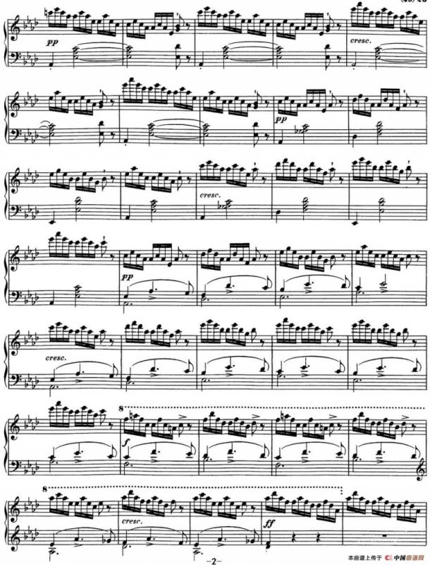 舒伯特降E大调即兴曲D.899，Op.90（NO.4）