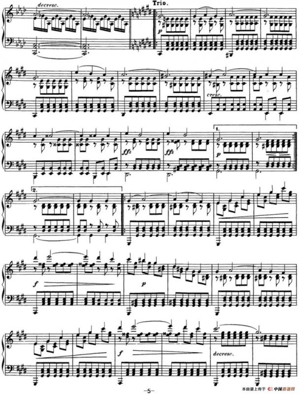 舒伯特降E大调即兴曲D.899，Op.90（NO.4）