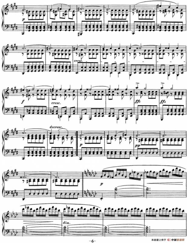 舒伯特降E大调即兴曲D.899，Op.90（NO.4）