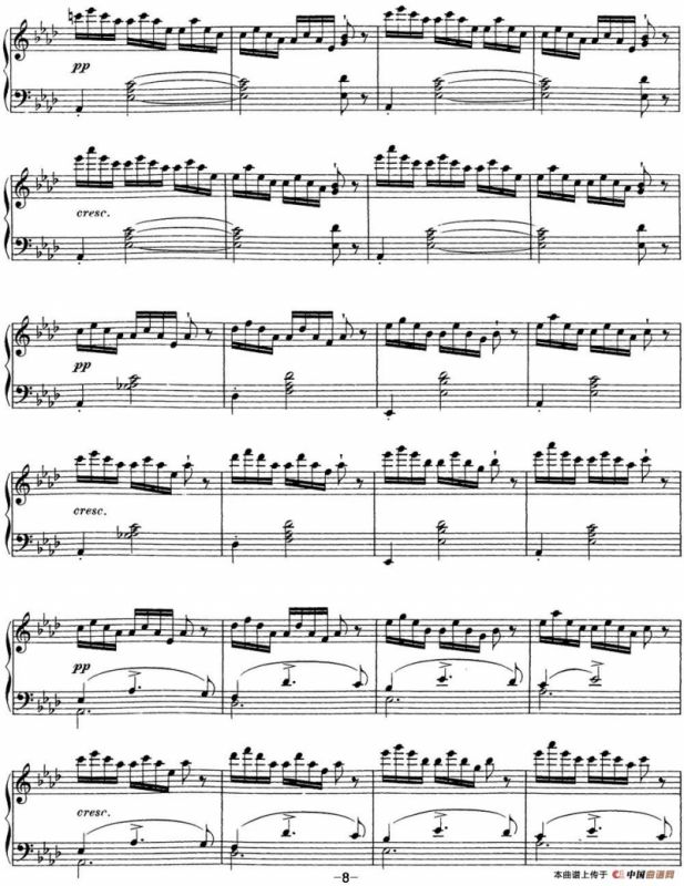 舒伯特降E大调即兴曲D.899，Op.90（NO.4）