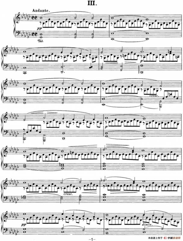 舒伯特降G大调即兴曲D.899，Op.90（NO.3）