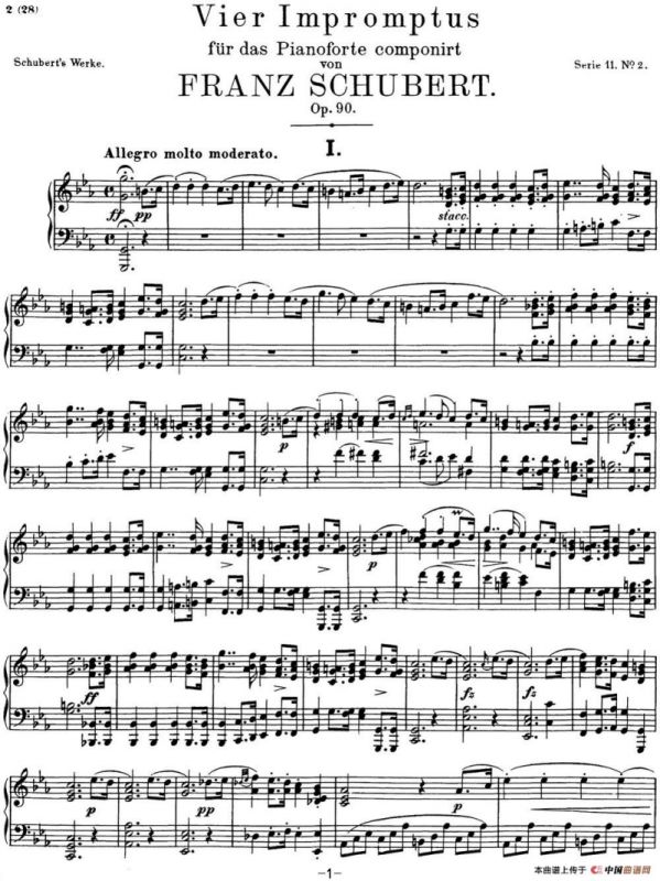 舒伯特c小调即兴曲D.899，Op.90（NO.1）