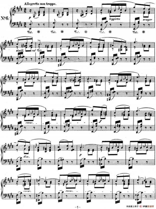 门德尔松无词歌Op.67（NO.6）