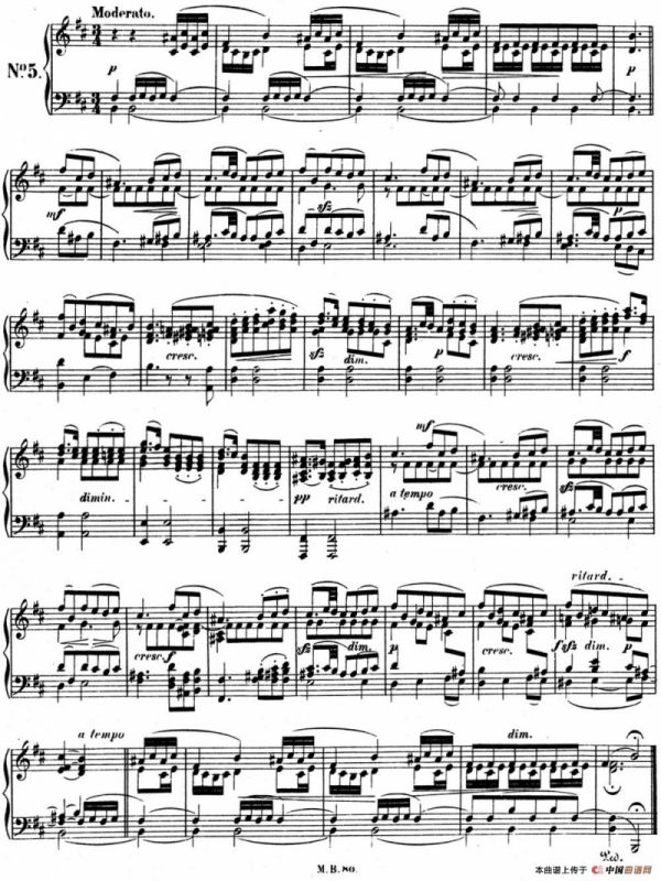 门德尔松无词歌Op.67（NO.5）