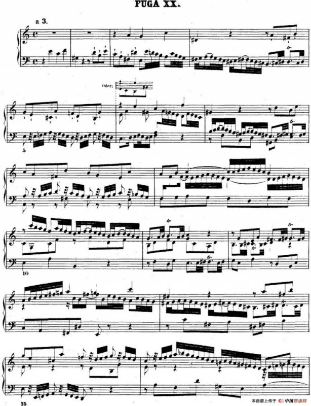 巴赫《平均律钢琴曲集·第二卷》之赋格曲（NO.20）