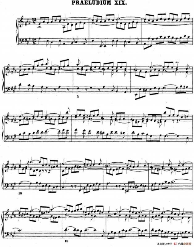 巴赫《平均律钢琴曲集·第二卷》之前奏曲（NO.19）