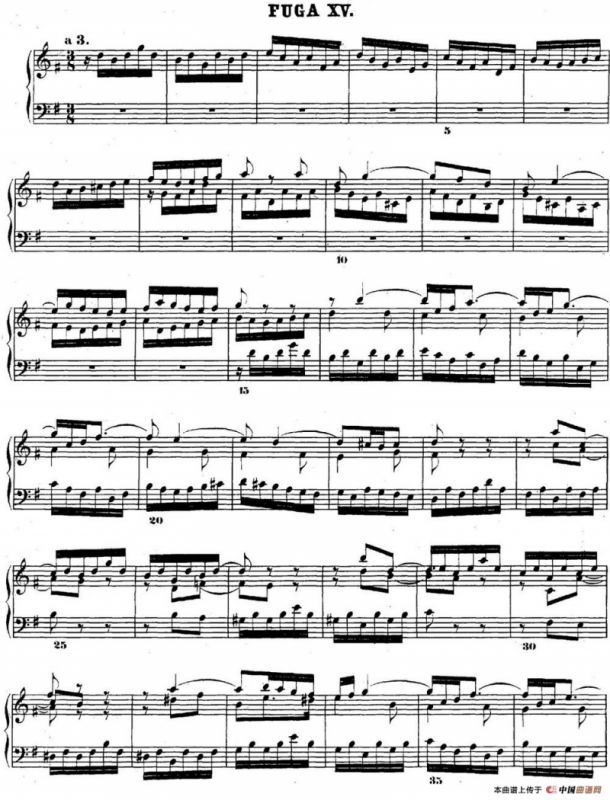 巴赫《平均律钢琴曲集·第二卷》之赋格曲（NO.15）