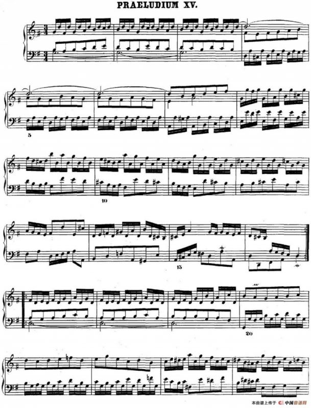 巴赫《平均律钢琴曲集·第二卷》之前奏曲（NO.15）