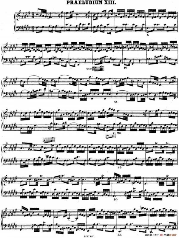 巴赫《平均律钢琴曲集·第二卷》之前奏曲（NO.13）