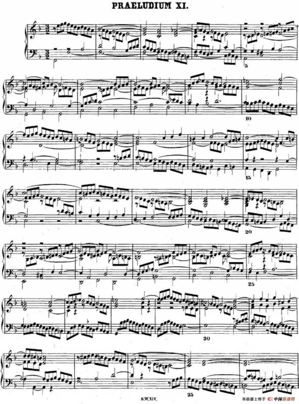 巴赫《平均律钢琴曲集·第二卷》之前奏曲（NO.11）