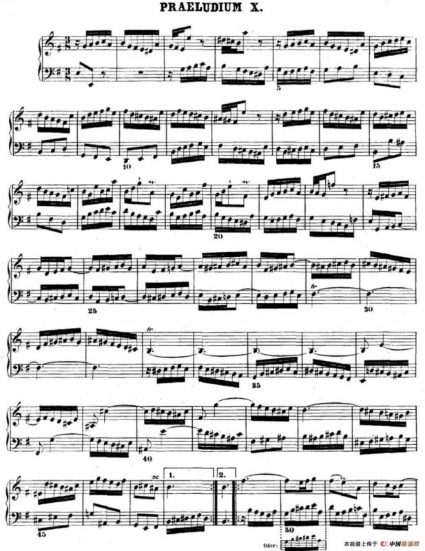 巴赫《平均律钢琴曲集·第二卷》之前奏曲（NO.10）