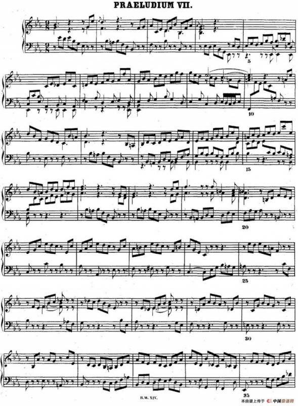 巴赫《平均律钢琴曲集·第二卷》之前奏曲（NO.7）