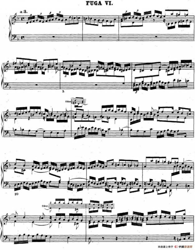 巴赫《平均律钢琴曲集·第二卷》之赋格曲（NO.6）