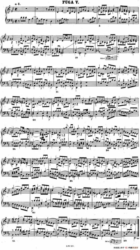 巴赫《平均律钢琴曲集·第二卷》之赋格曲（NO.5）