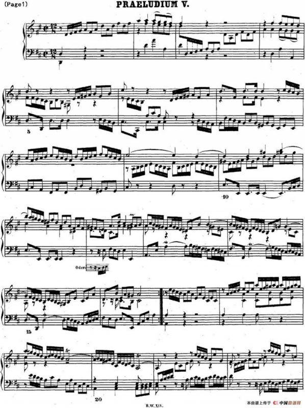 巴赫《平均律钢琴曲集·第二卷》之前奏曲（NO.5）