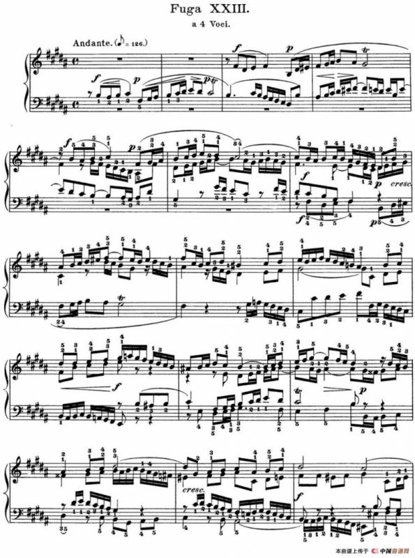 巴赫《平均律钢琴曲集·第一卷》之赋格曲（NO.23）