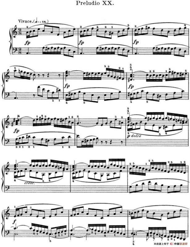 巴赫《平均律钢琴曲集·第一卷》之前奏曲（NO.20）
