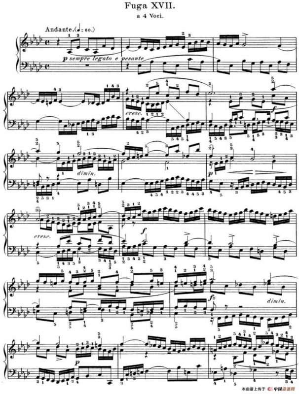 巴赫《平均律钢琴曲集·第一卷》之赋格曲（NO.17）