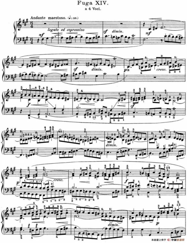 巴赫《平均律钢琴曲集·第一卷》之赋格曲（NO.14）