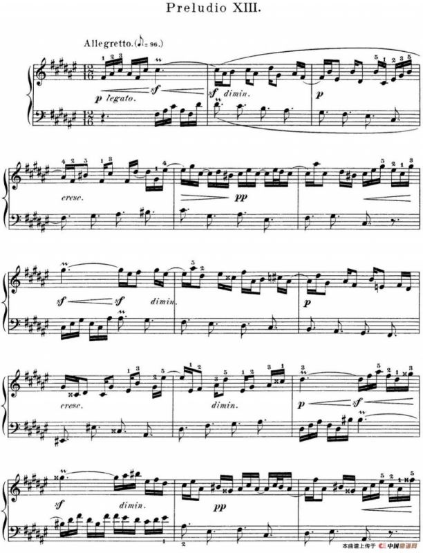 巴赫《平均律钢琴曲集·第一卷》之前奏曲（NO.13）