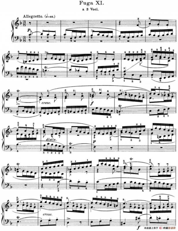 巴赫《平均律钢琴曲集·第一卷》之赋格曲（NO.11）