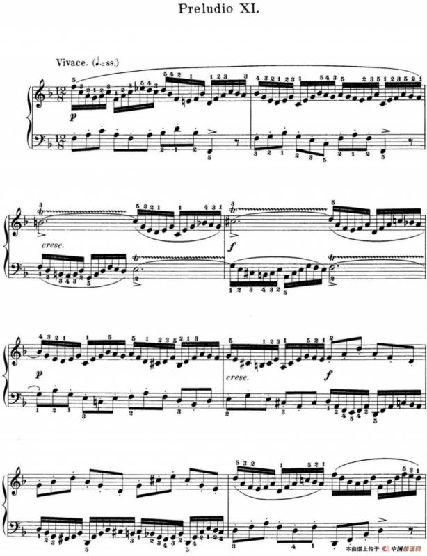 巴赫《平均律钢琴曲集·第一卷》之前奏曲（NO.11）